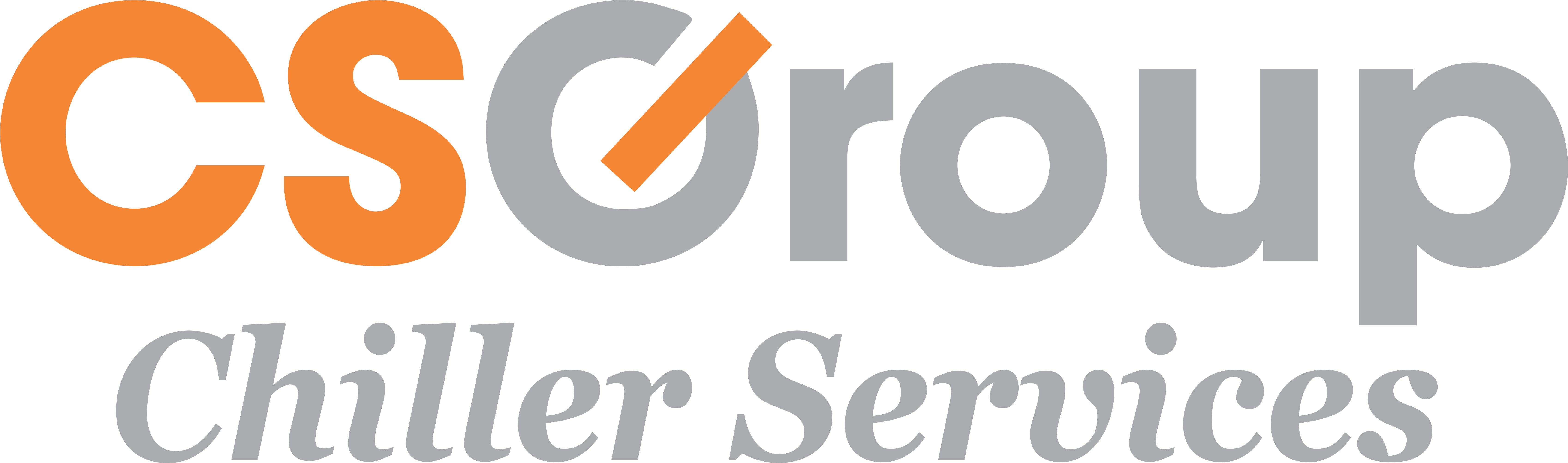 Logo with orange and gray text that reads "CS Group Chiller Services"